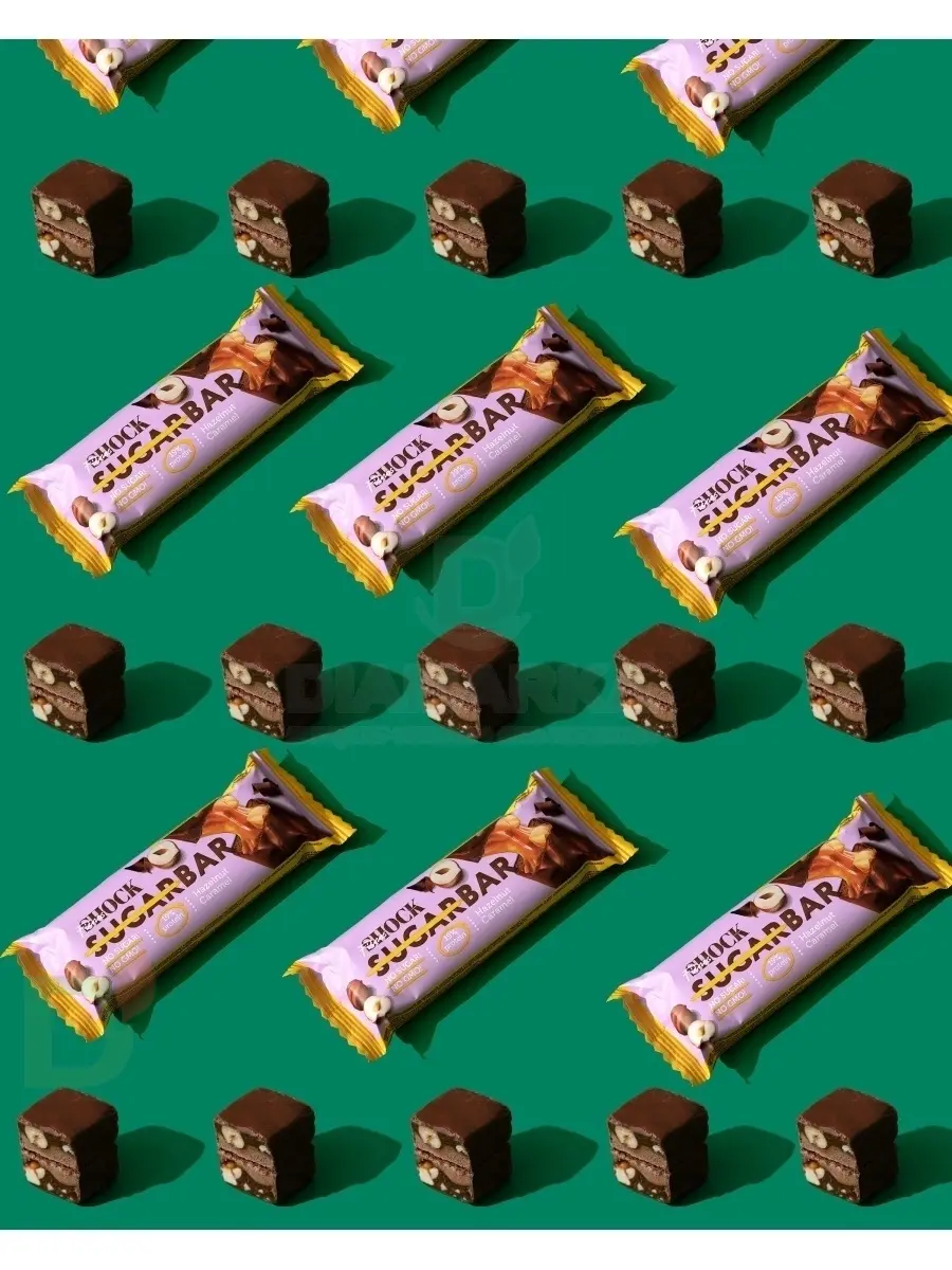 Батончик протеиновый FitnesShock Шоколадная карамель-фундук 50гр. в Новосибирске