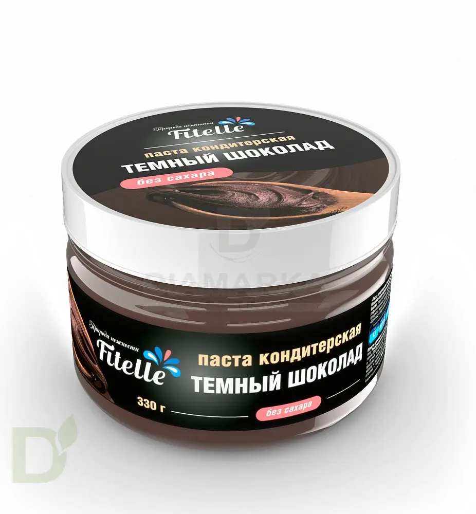 Паста Fitelle без сахара Темный Шоколад, банка 330г