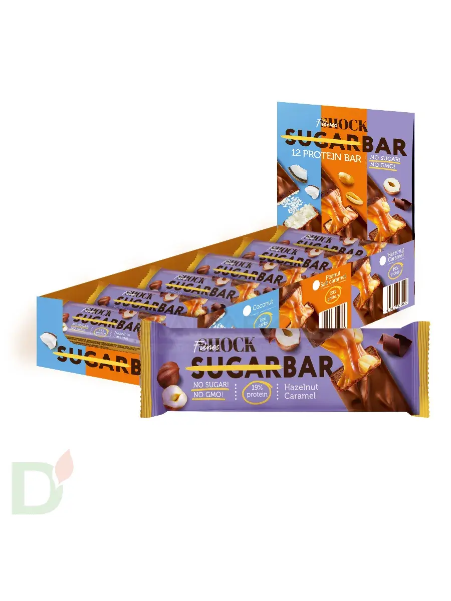 Батончик протеиновый FitnesShock Шоколадная карамель-фундук 50гр. в Новосибирске