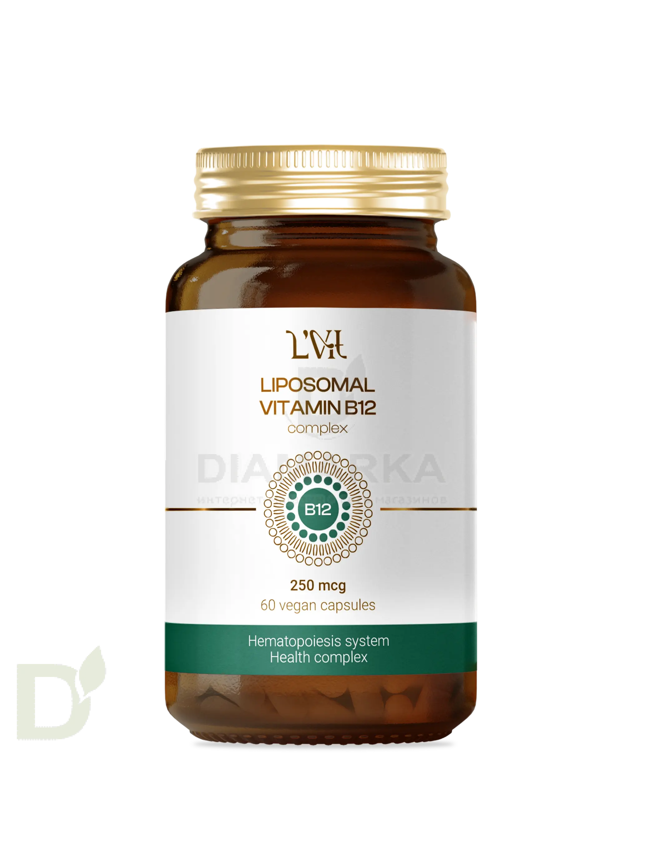 Витамины L'Vit Liposomal Vitamin B12+B9 complex, 250+200 мг в 1 капсуле, 60 капс в Новосибирске