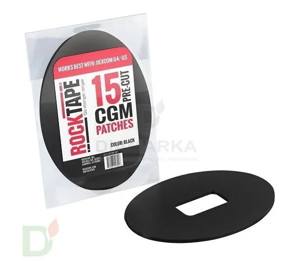 Тейп RockTape для крепления DEXCOM G4 или G5, черный, 1 шт