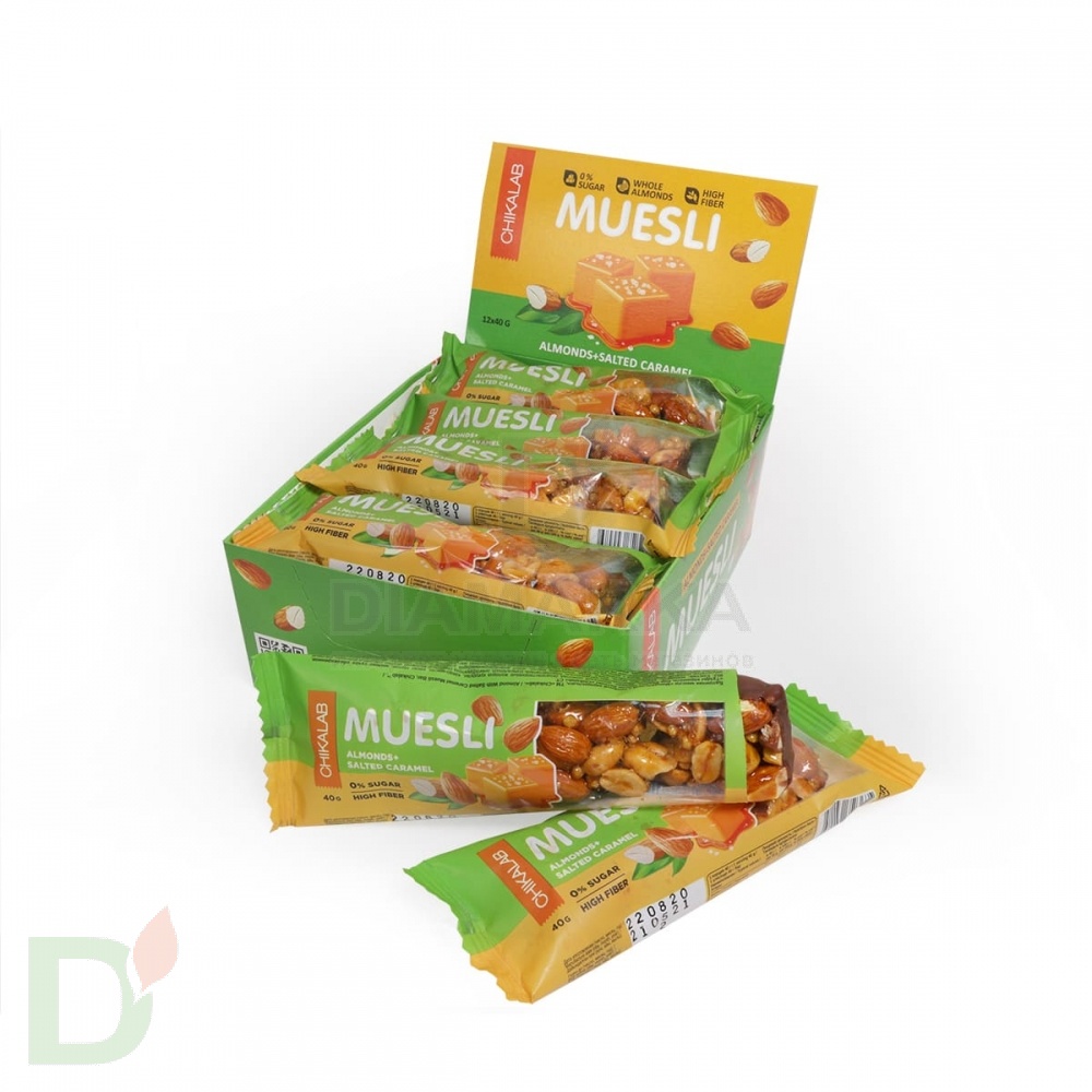 Батончик мюсли CHIKALAB миндальный с соленой карамелью 40 гр. в Новосибирске