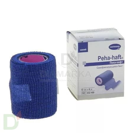 Бинт самофиксирующийся Пеха-хафт (Peha-haft), 6см х 4 м, Синий в Новосибирске