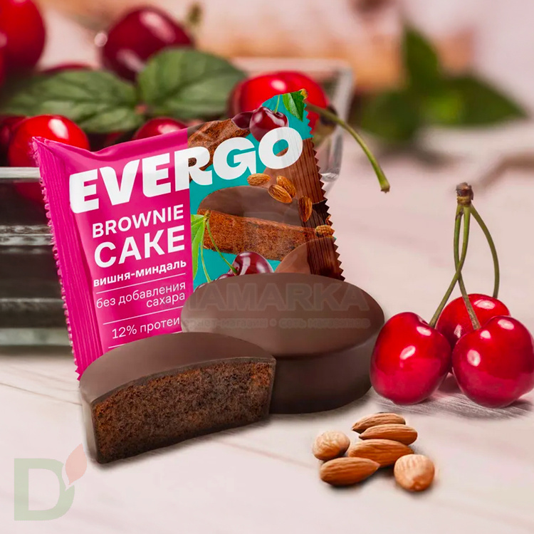 Брауни кейк Evergo со вкусом Вишня-миндаль, 35гр