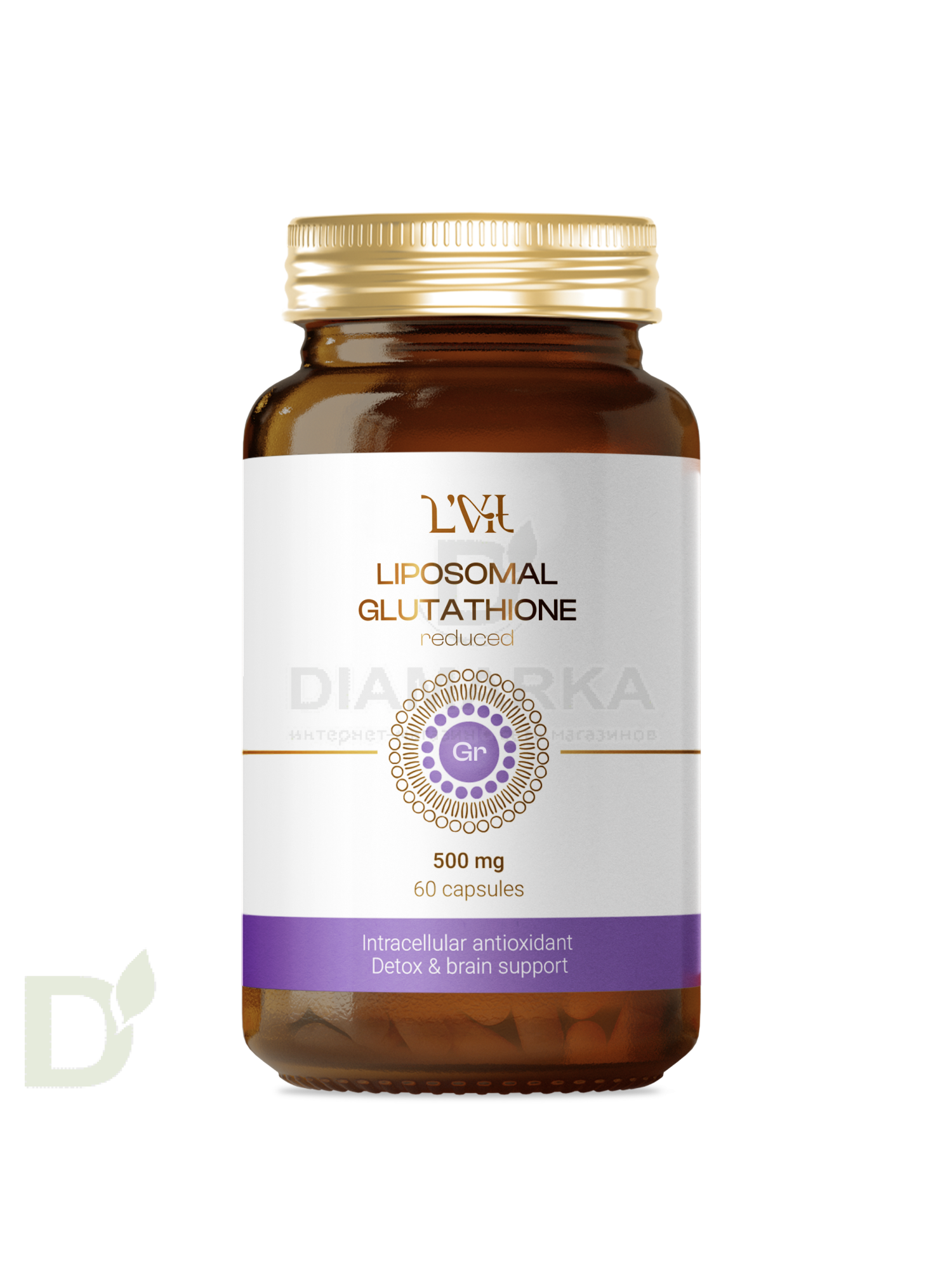 Витамины L'Vit Liposomal Glutathione/Глутатион, 200 мг в 1 капсуле, 60 капс в Новосибирске