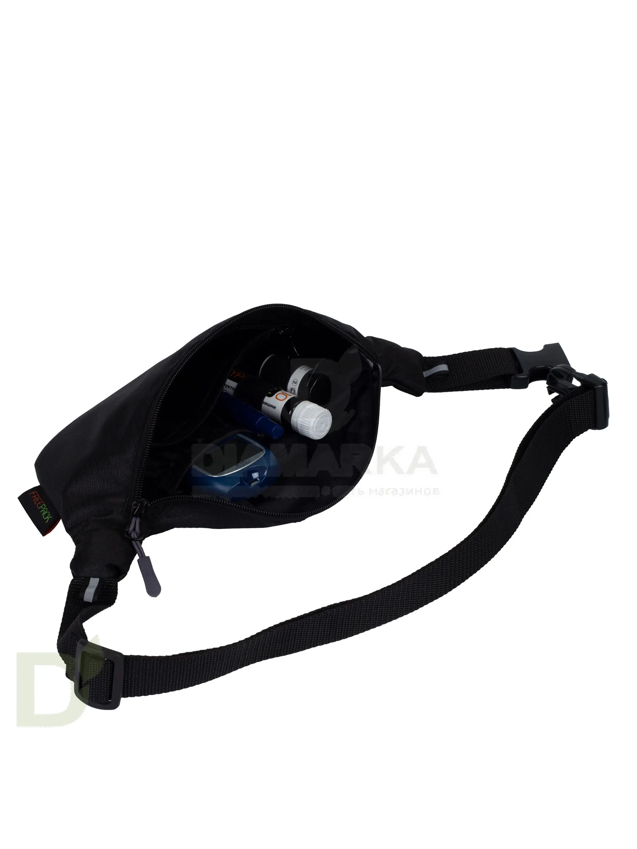 Сумка на пояс FREEPACK чёрная