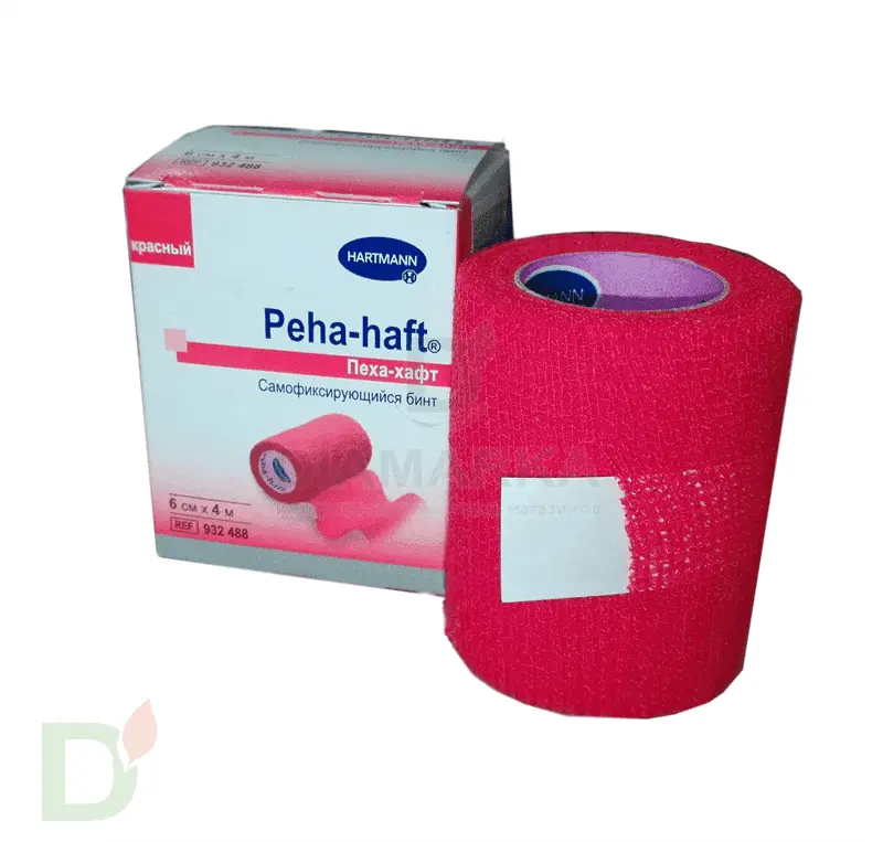 Бинт самофиксирующийся Пеха-хафт (Peha-haft), 6см х 4 м, Красный в Новосибирске