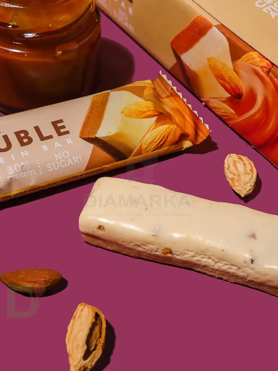 Батончик протеиновый FitnesShock Карамельный мусс с миндалем 40гр. в Новосибирске