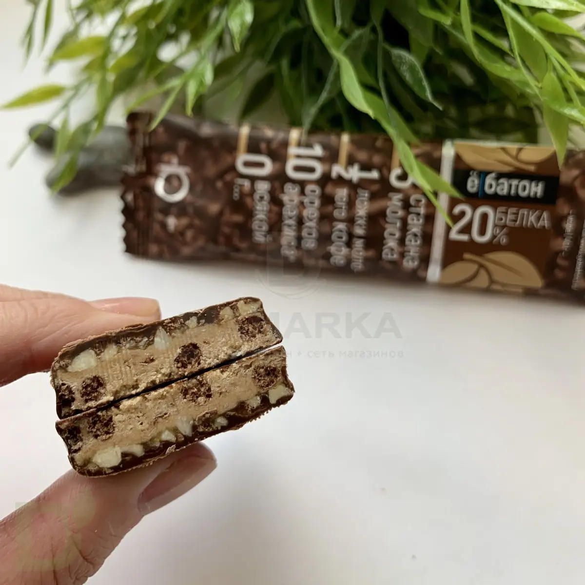 Батончик протеиновый Ё/батон "Арахис-Кофе" в шоколадной глазури 40гр в Новосибирске