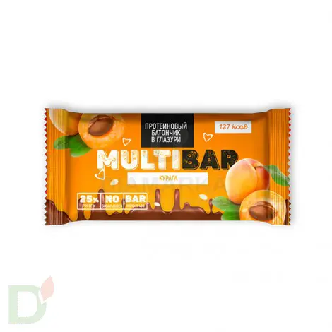 Батончик протеиновый Мультибар в глазури с курагой 40гр в Новосибирске